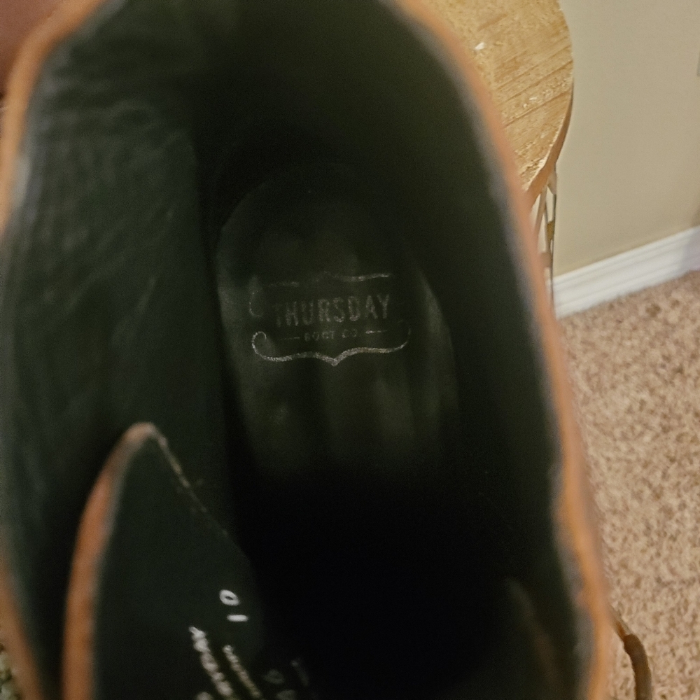 THURSDAY BOOT CO. Captain Cap Toe Arizona Adobe Leather Lace-Up Ankle Boots 12½ - Picture 9 of 11